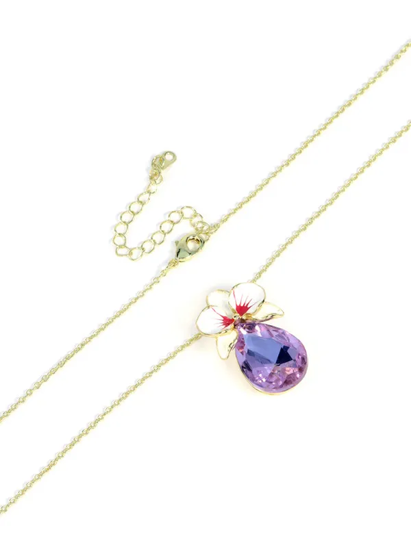 Multicolor_Stainless_Steel_18-Carat_Gold_Polish_Lavender_Orchid_Set_For_Women