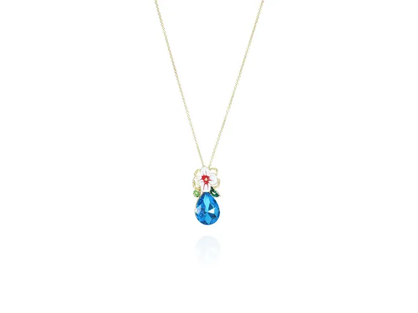 Multicolor_Stainless_Steel_18-Carat_Gold_Polish_Blue_Blossom_Set_For_Women