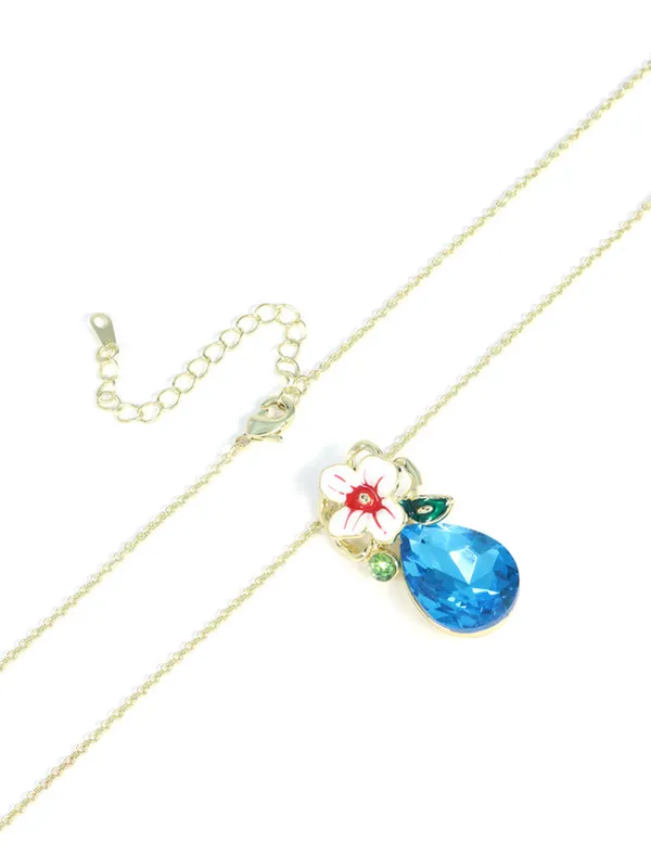 Multicolor_Stainless_Steel_18-Carat_Gold_Polish_Blue_Blossom_Set_For_Women
