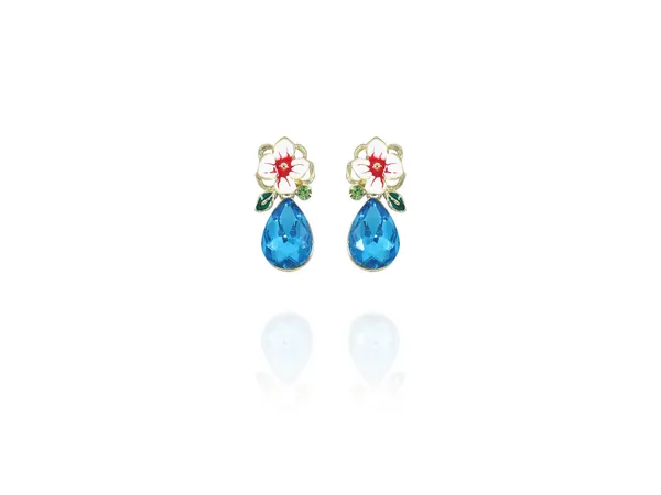Multicolor_Stainless_Steel_18-Carat_Gold_Polish_Blue_Blossom_Set_For_Women