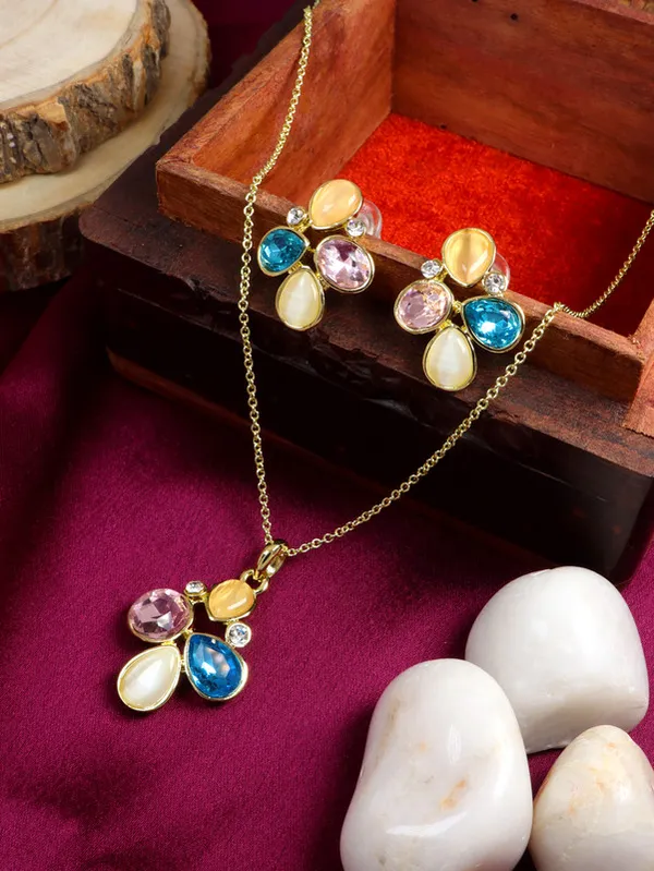 Multicolor_Stainless_Steel_18-Carat_Gold_Polish_Sunset_Pastel_Set_For_Women