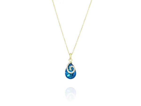 Multicolor_Stainless_Steel_18-Carat_Gold_Polish_Aqua_Sparkle_Set_For_Women