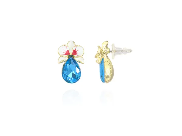 Multicolor_Stainless_Steel_18-Carat_Gold_Polish_Blue_Orchid_Blossom_Set_For_Women