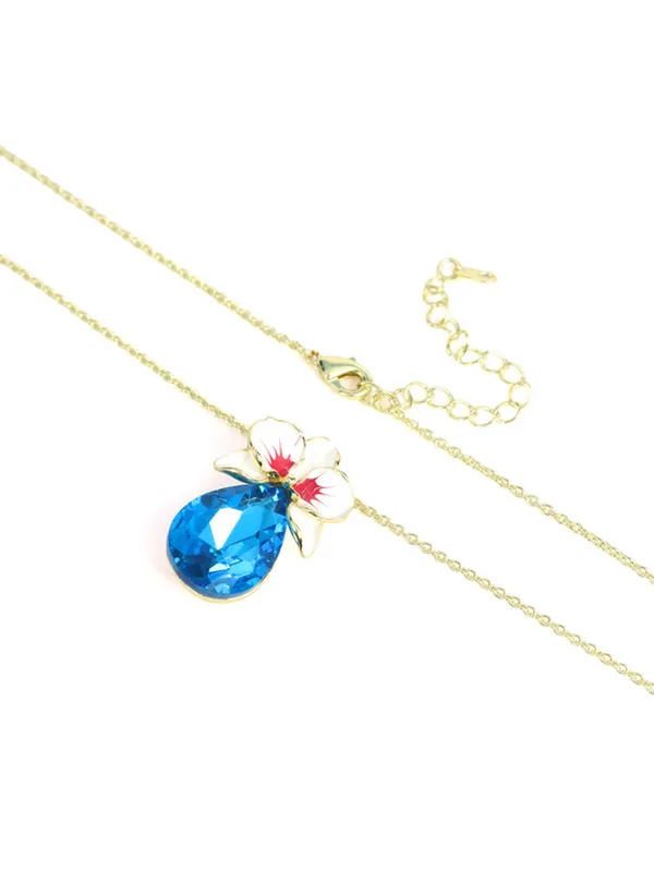 Multicolor_Stainless_Steel_18-Carat_Gold_Polish_Blue_Orchid_Blossom_Set_For_Women