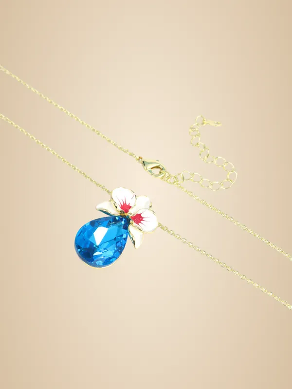 Multicolor_Stainless_Steel_18-Carat_Gold_Polish_Blue_Orchid_Blossom_Set_For_Women