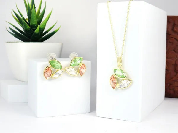 Multicolor_Stainless_Steel_18-Carat_Gold_Polish_Pastel_Marquise_Set_For_Women