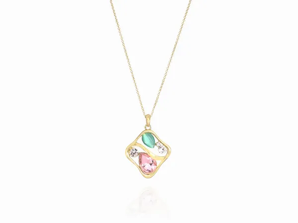 Multicolor_Stainless_Steel_18-Carat_Gold_Polish_Dual-Tone_Charm_Set_For_Women