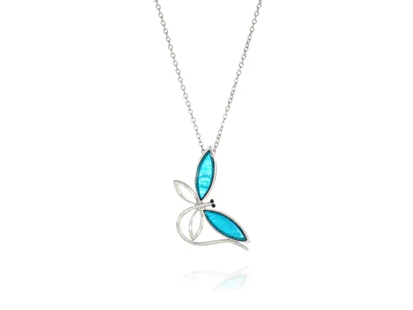 Multicolor_Stainless_Steel_18-Carat_Gold_Polish_Sky_Blue_Butterfly_Set_For_Women