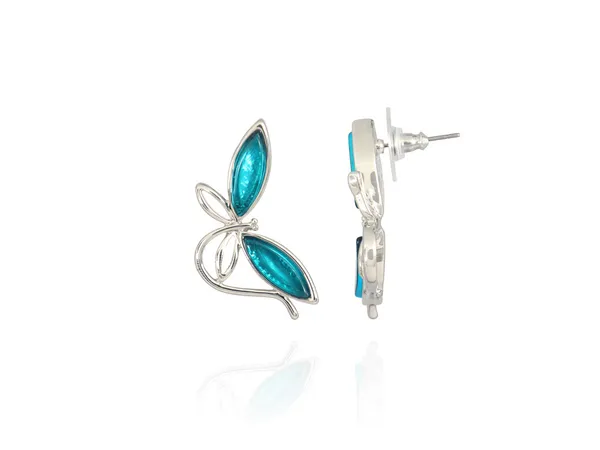 Multicolor_Stainless_Steel_18-Carat_Gold_Polish_Sky_Blue_Butterfly_Set_For_Women