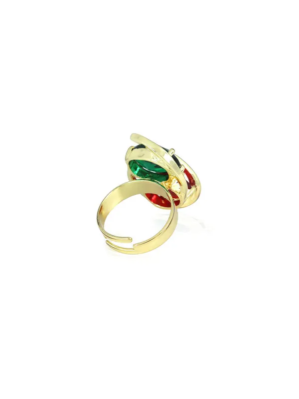Multicolor_Stainless_Steel_18-Carat_Gold_Polish_Red_&_Emerald_Infinity_Set_For_Women