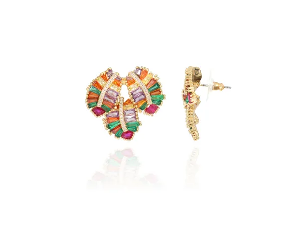 Multicolor_Stainless_Steel_18-Carat_Gold_Polish_Rainbow_Leaf_Set_For_Women