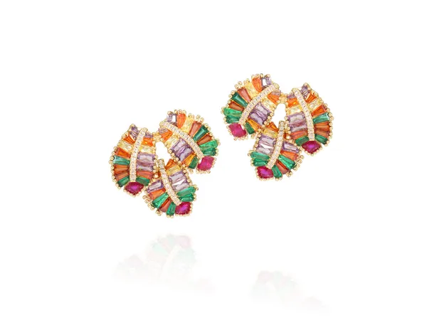 Multicolor_Stainless_Steel_18-Carat_Gold_Polish_Rainbow_Leaf_Set_For_Women