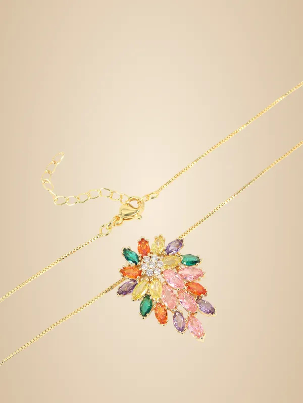 Multicolor_Stainless_Steel_18-Carat_Gold_Polish_Crystal_Bloom_Set_For_Women