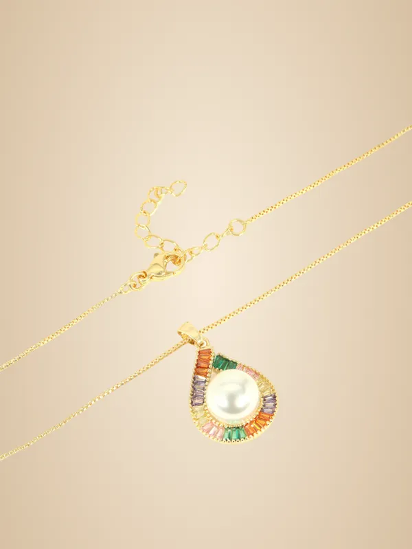 Multicolor_Stainless_Steel_18-Carat_Gold_Polish_Pearl_Rainbow_Radiance_Set_For_Women