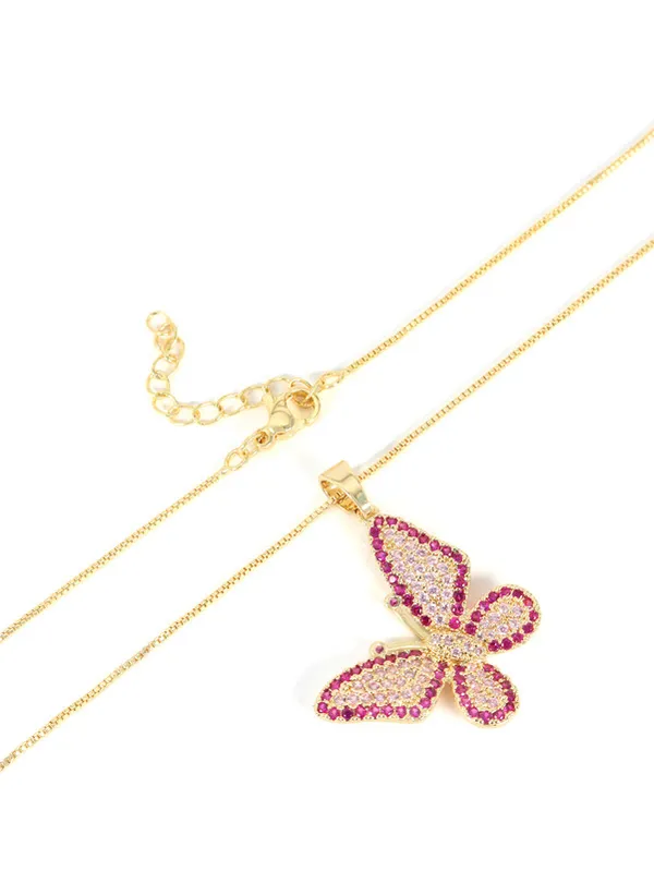 Multicolor_Stainless_Steel_18-Carat_Gold_Polish_Ruby_Butterfly_Set_For_Women