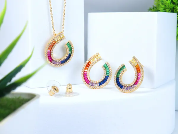 Multicolor_Stainless_Steel_18-Carat_Gold_Polish_Rainbow_Curve_Set_For_Women