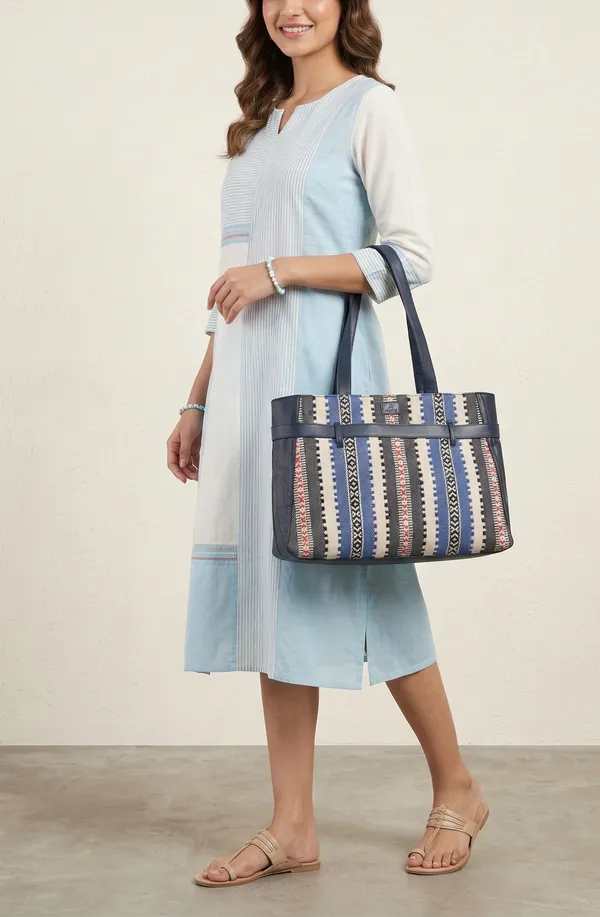 Navy_Cotton_Premium_&_Elegant_Laptop_Bag_For_Women