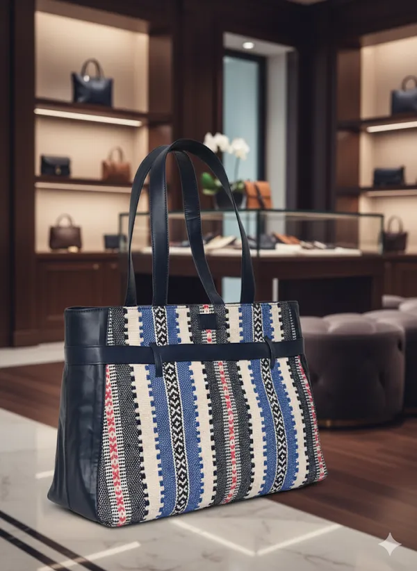 Navy_Cotton_Premium_&_Elegant_Laptop_Bag_For_Women