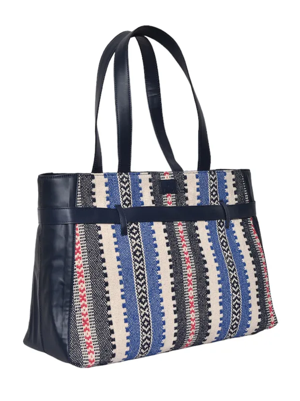 Navy_Cotton_Premium_&_Elegant_Laptop_Bag_For_Women