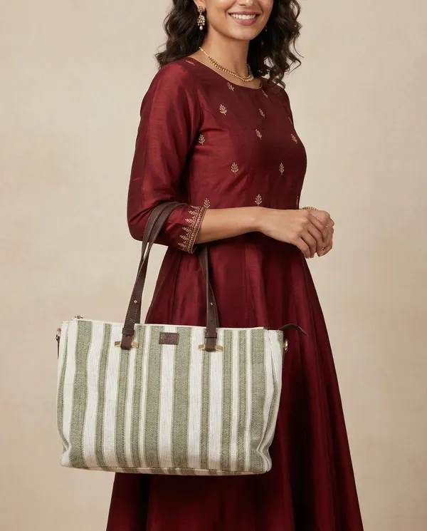 Green_&_Beige_Cotton_Premium_&_Elegant_Handbag_For_Women