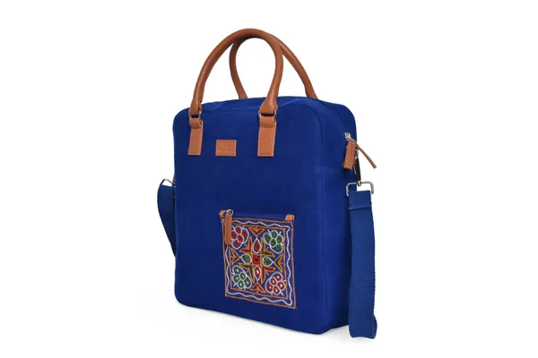 Blue_Cotton_Premium_&_Elegant_Laptop_Bag_For_Women