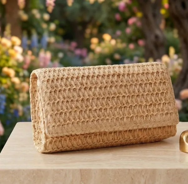 Raffia_Élan_Clutch