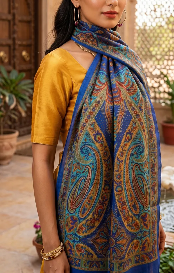 Royal_Azure_Paisley_Silk_Stole_