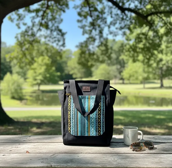 Blue_&_Black_Recycled_Canvas_Premium_&_Elegant_Lunch_Bag_For_Women