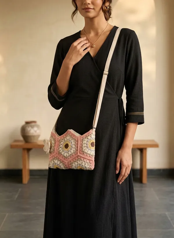 Pink_HexaBloom_Crochet_Sling_Bag