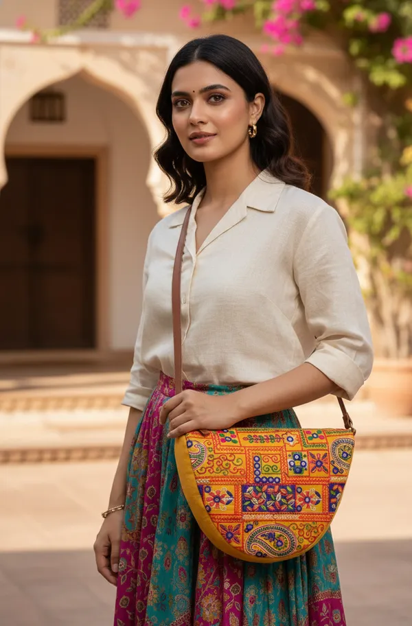 Yellow_Cotton_Premium_&_Elegant_Handbag_For_Women