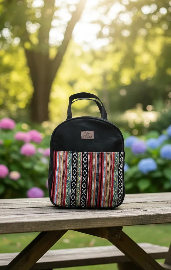 Red_&_Black_Recycled_Canvas_Premium_&_Elegant_Lunch_Bag_For_Women