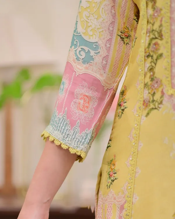 Yellow_Muslin_Floral_Print_Kurta_With_Pant_&_Dupatta_Set_|_For_Women