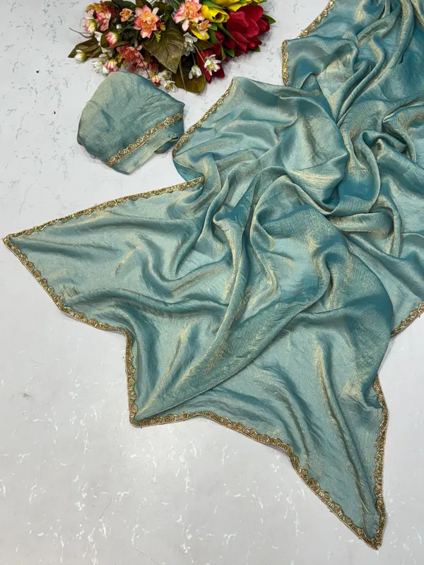Vibrant_Hues_Tissue_Silk_Saree_With_Unstitched_Blouse_Piece