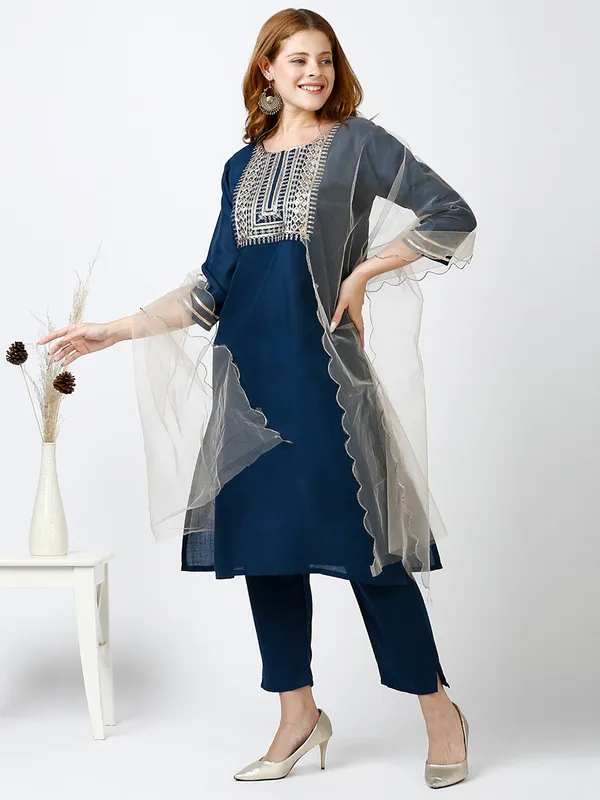 Rama_Cotton_Blend_Thread_Embroidered_Kurta_With_Pant_And_Dupatta_For_Women