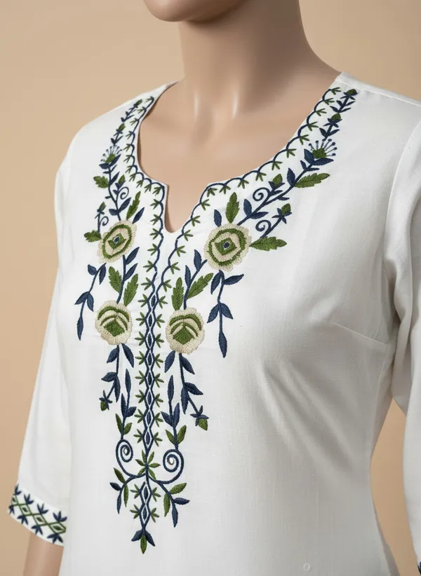 Ivory_Khadi_Cotton_Kurti_Set_For_Women