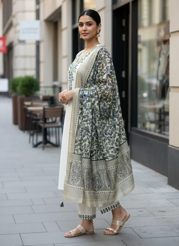Ivory_Khadi_Cotton_Kurti_Set_For_Women