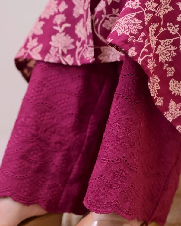 Maroon_Premium_Simar_Silk_Kurta_Set_For_Women