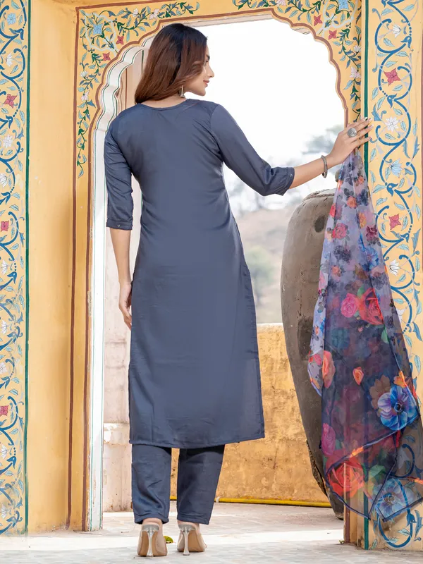 Premium_Hand_Work_Silk_Kurti_Pant_Dupatta_Set