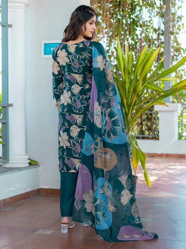 Rama_Green_Cotton_Blend_Printed_Kurti_Pant_Dupatta_Set