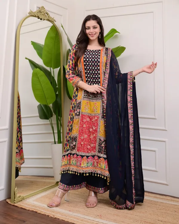 Navy_Blue_Premium_Muslin_Cotton_Kurta_Set_For_Women