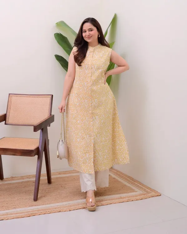 Yellow_Premium_Roman_Silk_Kurta_Set_For_Women