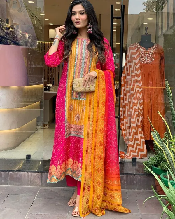 Pink_Premium_Cotton_Blend_Kurta_With_Pant_&_Dupatta_For_Women