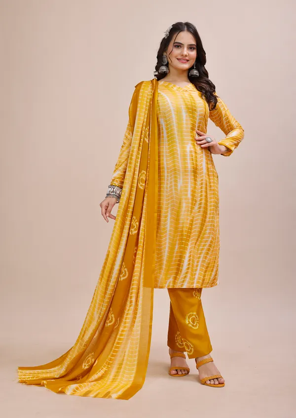Yellow_Cotton_Kurti_Pant_Dupatta_Set_For_Women