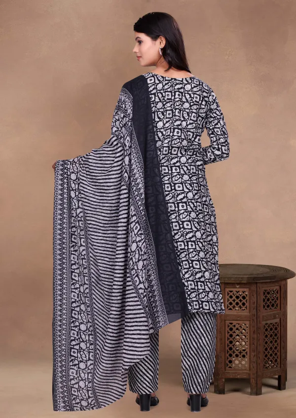 Black_Cotton_Kurti_Pant_With_Dupatta_Set_For_Women