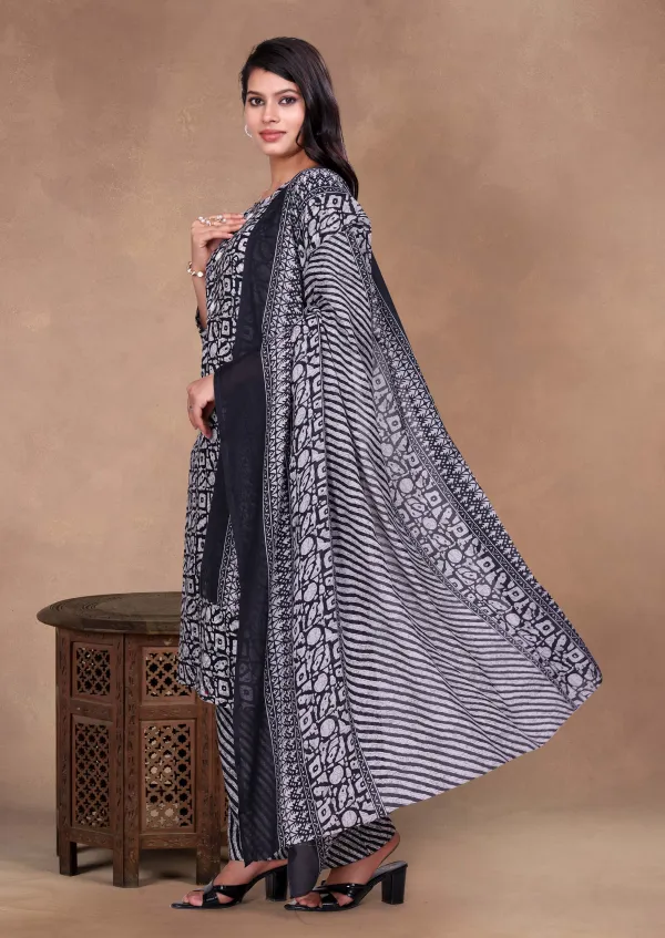 Black_Cotton_Kurti_Pant_With_Dupatta_Set_For_Women