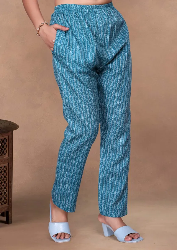 Light_Blue_Cotton_Kurti_Pant_Set_For_Women
