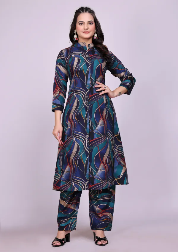 Dark_Cotton_Blue_Kurti_Pant_Set_For_Women