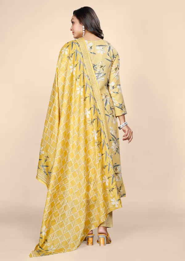 Yellow_Cotton_Kurti_Pant_With_Dupatta_Set_For_Women
