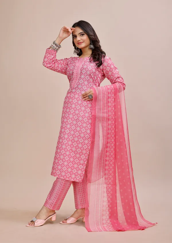 Pink_Cotton_Kurti_Pant_Dupatta_Set_For_Women