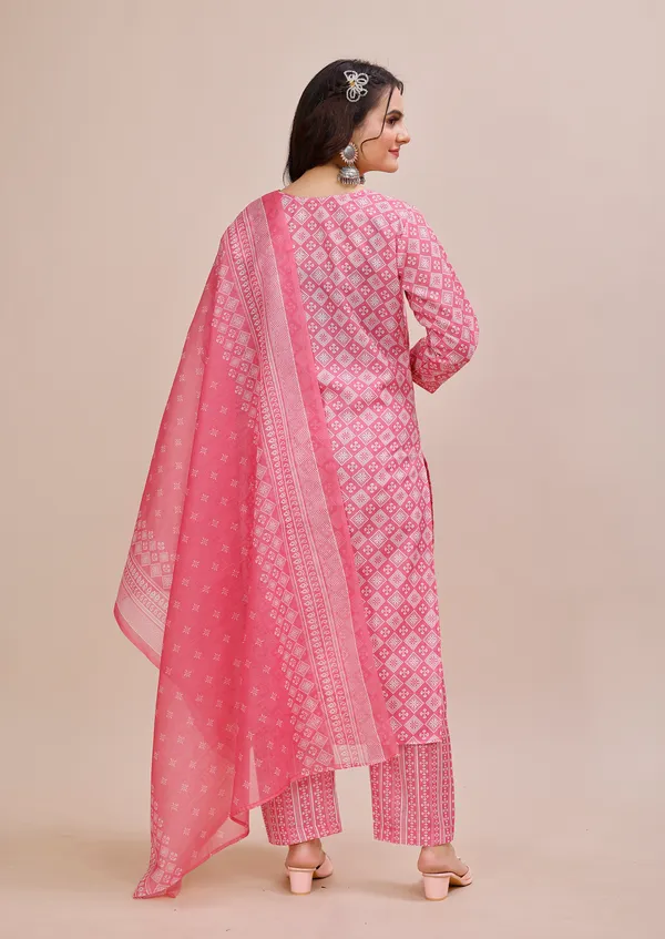 Pink_Cotton_Kurti_Pant_Dupatta_Set_For_Women